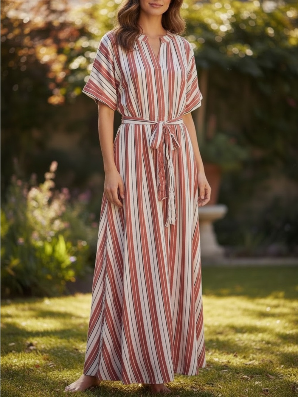 NWT LOFT Tie-Waist Maxi Dress